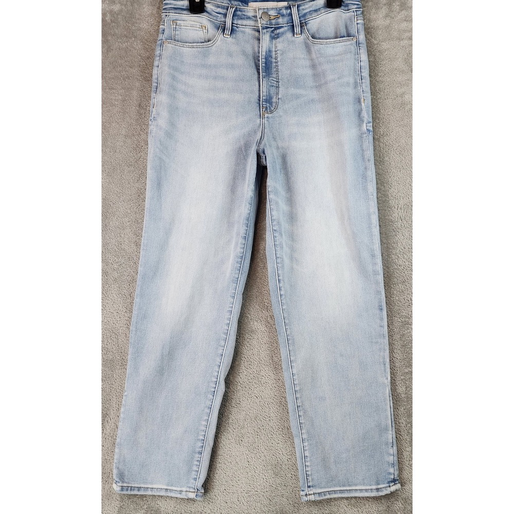 Athleta Sculptek Jeans Womens Size 8 Blue Light Wash High Rise Straight Leg